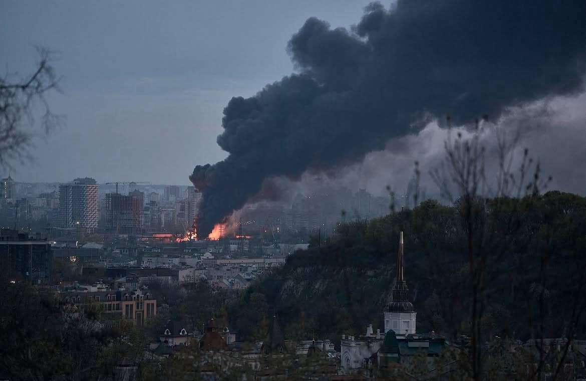 Kyiv covered in smoke after Russian strikes