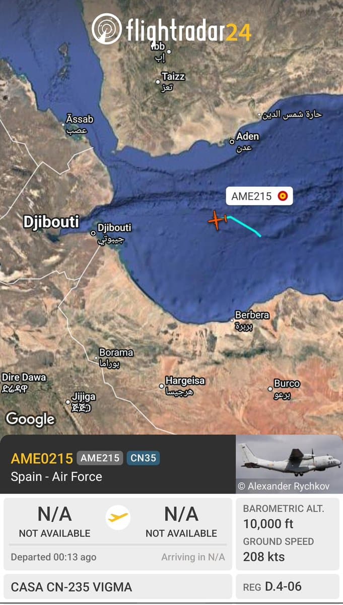 Spanish Air Force SAR aircraft over Gulf of Aden