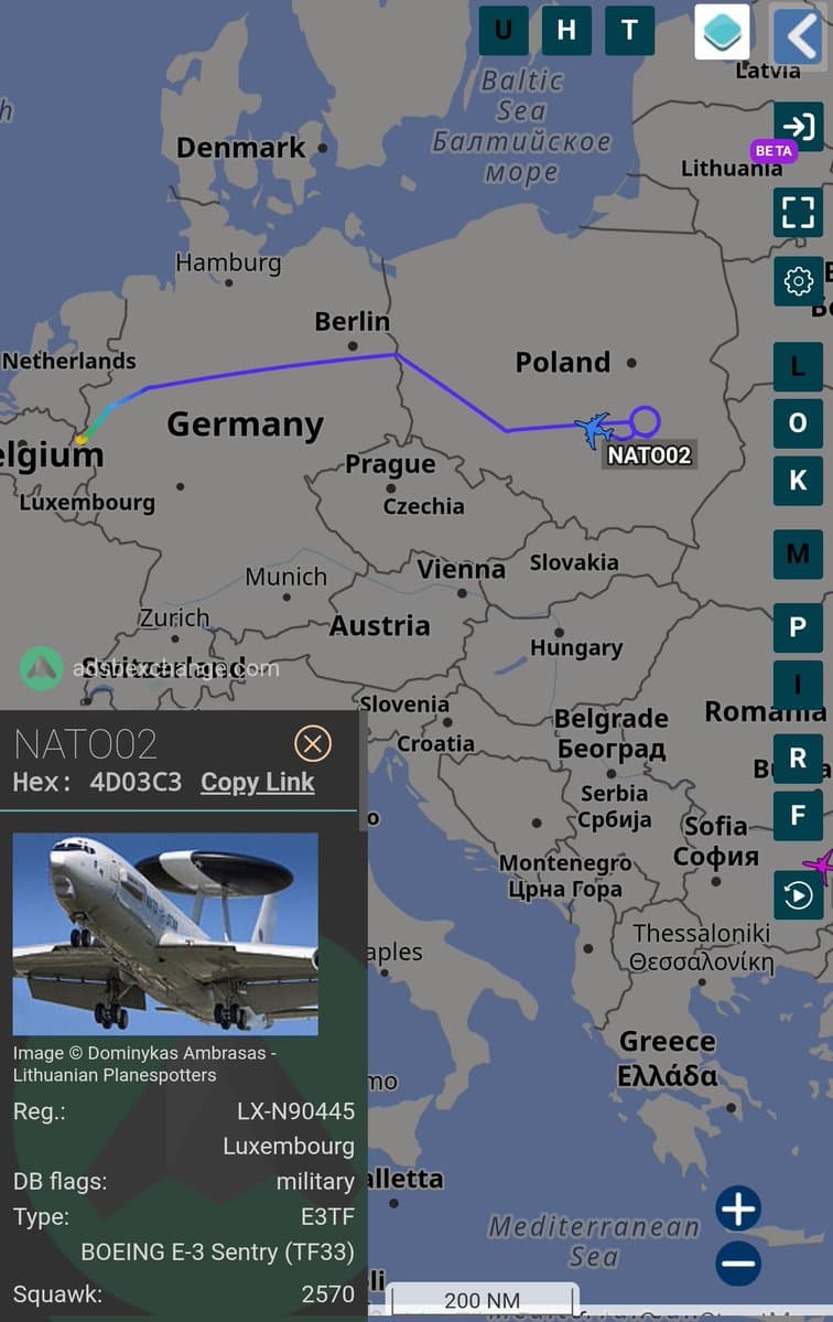 NATO E-3 Sentry returns from Poland mission