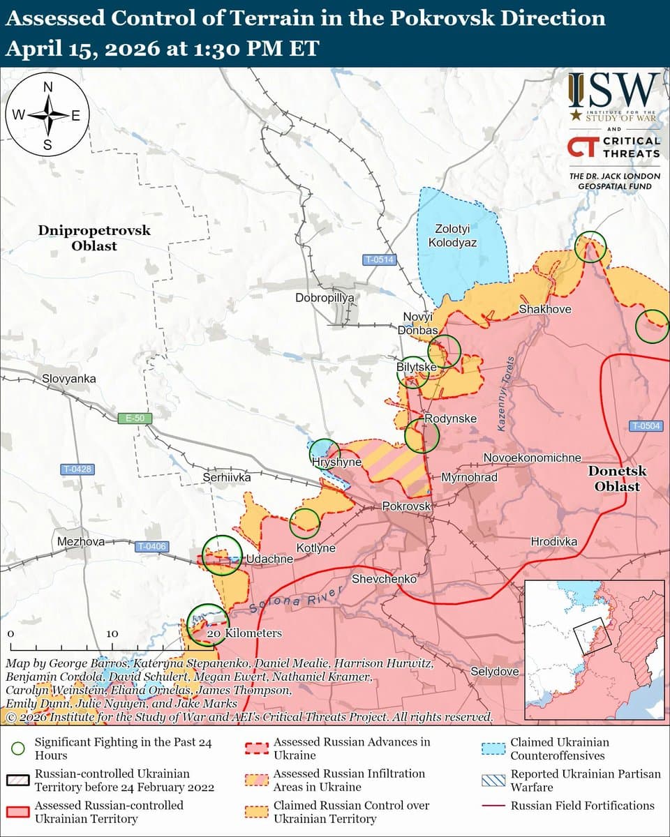 Russia assaults Hryshyne, masses near Pokrovsk