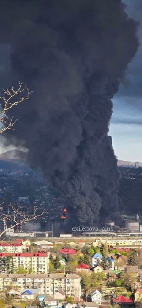 Tuapse refinery burns after Ukraine drone strike