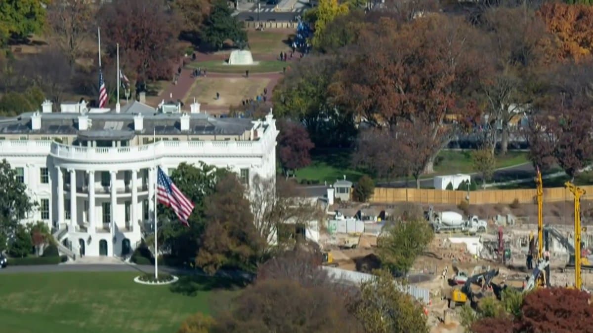 Trump: Woman walking dog blocked ballroom work