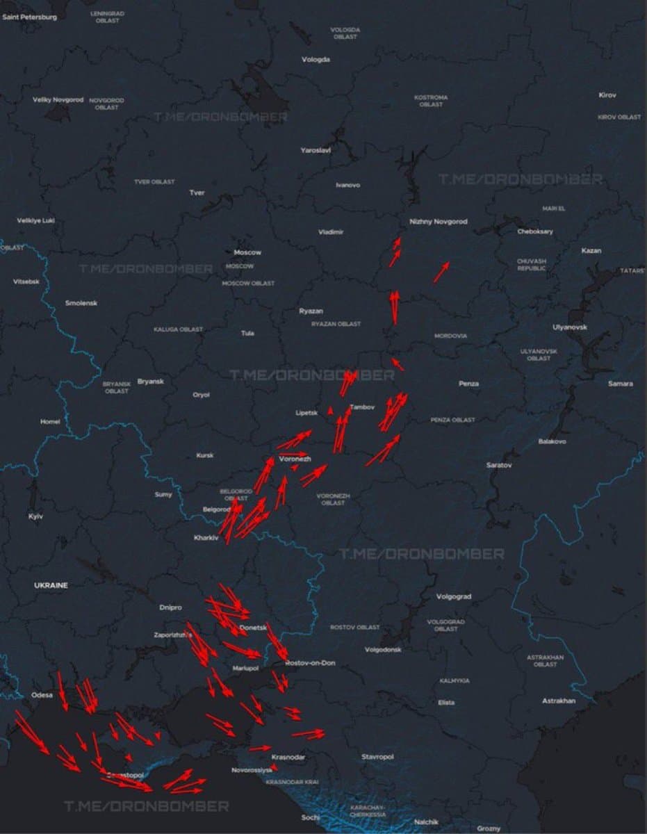 Ukraine launches drone swarm into Russia