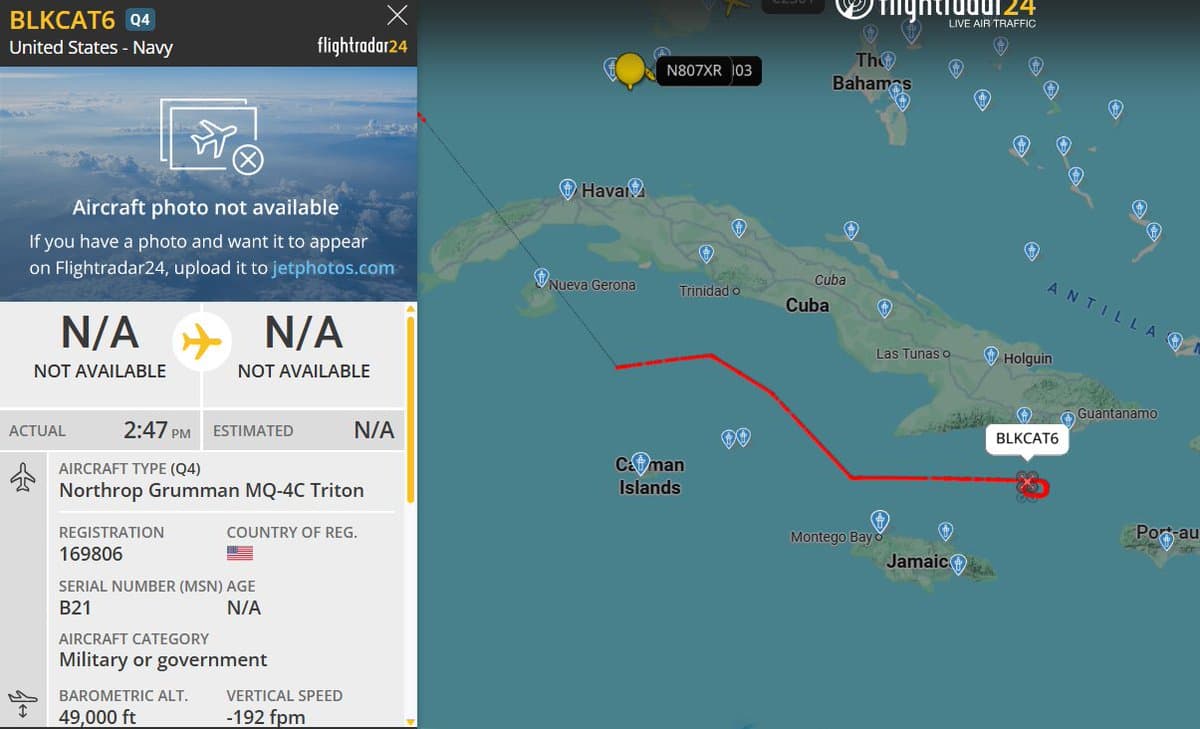 US Triton drone recon off Cuba